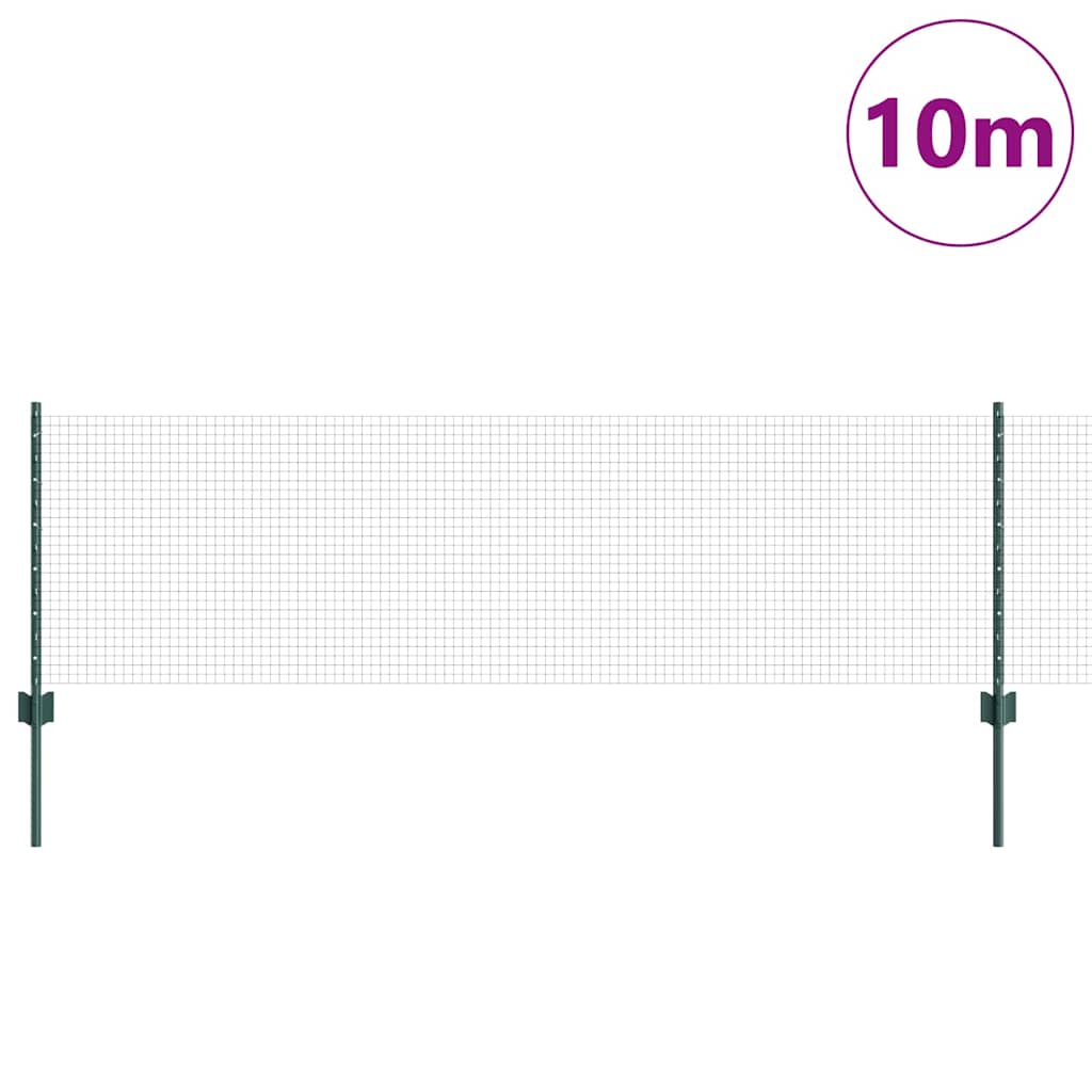 Vidaxxl-Zaun mit Pfosten grün 0,6 x 10 m aus Stahl und PVC
