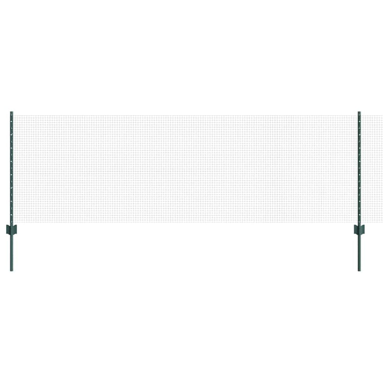 Vidaxl-Zaun mit Pfosten grün 0,8 x 10 m aus Stahl und PVC