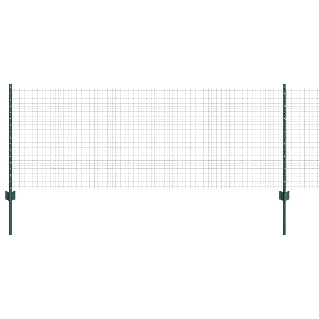 Vidaxl-Zaun mit Pfosten grün 0,8 x 10 m aus Stahl und PVC