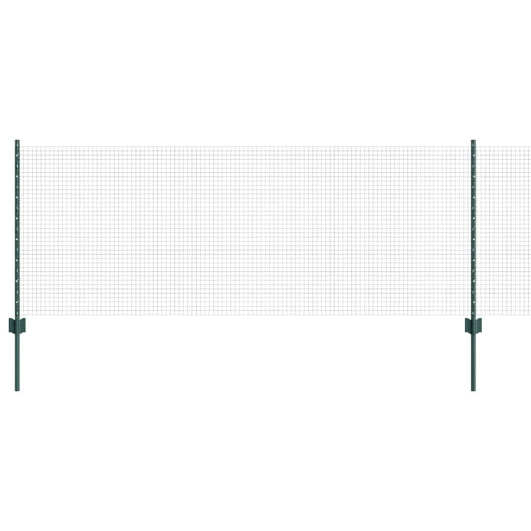Vidaxl-Zaun mit Pfosten grün 0,8 x 10 m aus Stahl und PVC