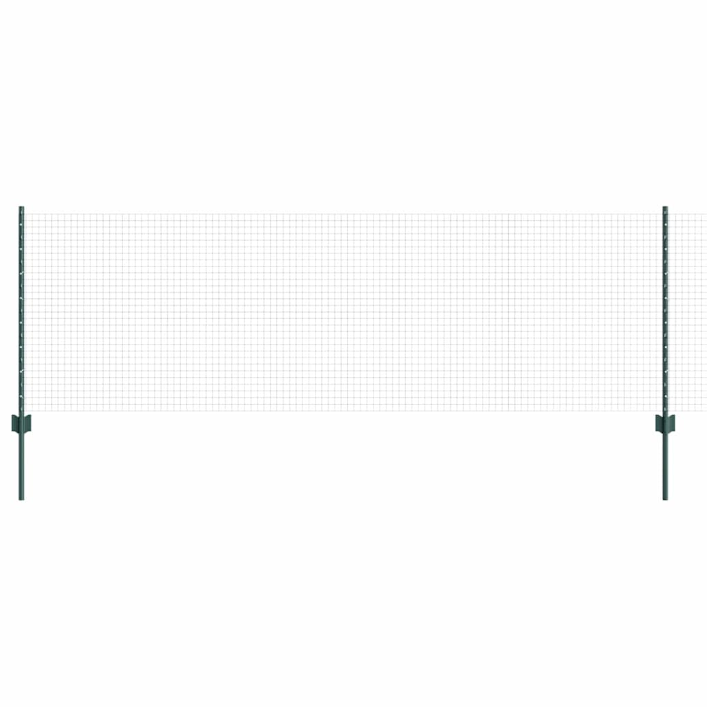 Vidaxl-Zaun mit Pfosten grün 0,8 x 10 m aus Stahl und PVC
