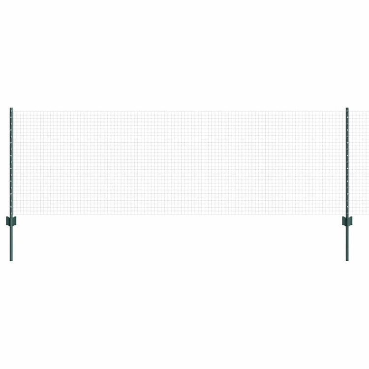 Vidaxl-Zaun mit Pfosten grün 0,8 x 10 m aus Stahl und PVC