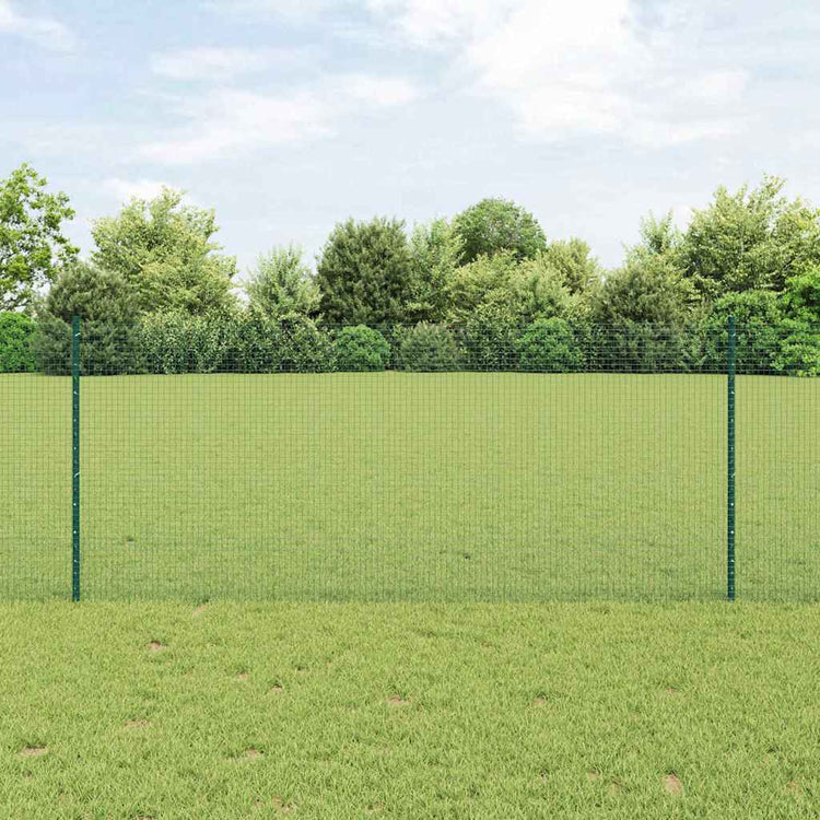 Vidaxxl Zaun mit Pfosten grün 1 x 10 m Stahl