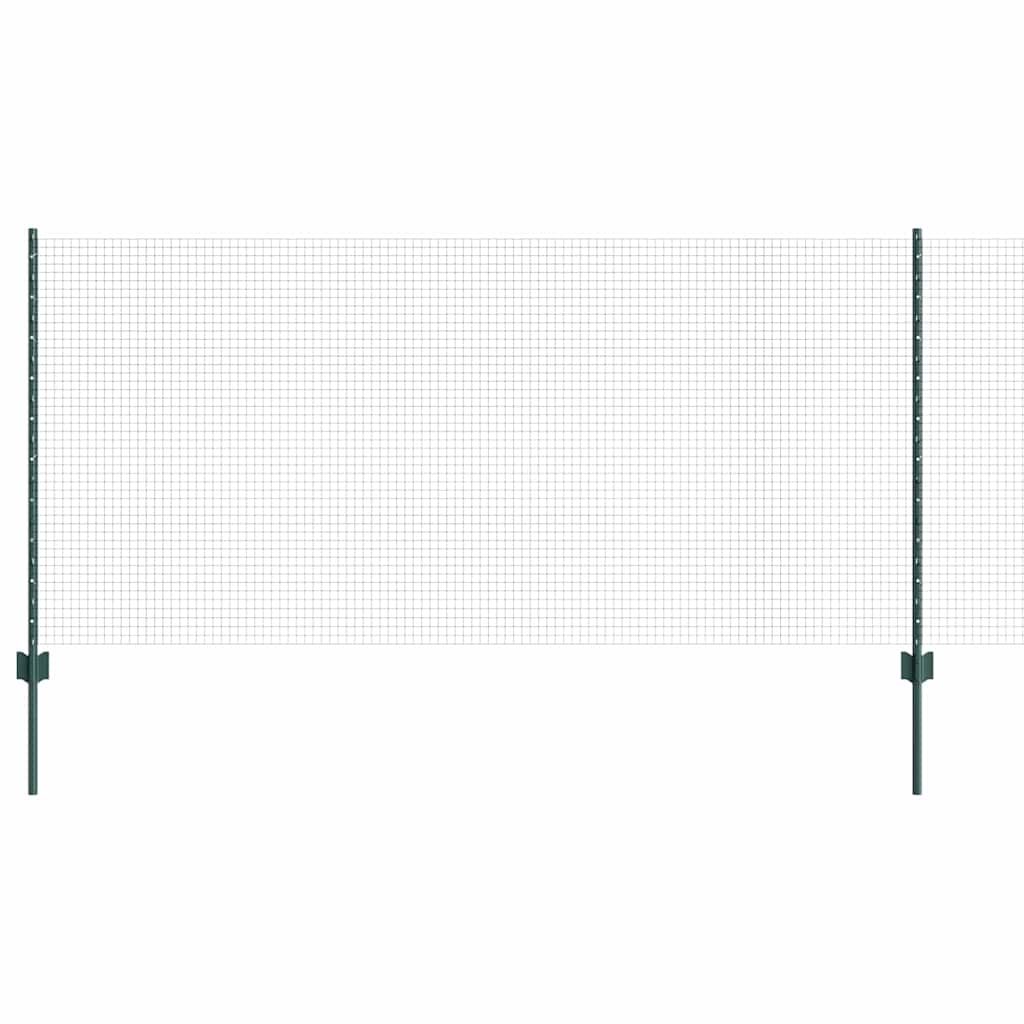 Vidaxxl Zaun mit Pfosten grün 1 x 10 m Stahl