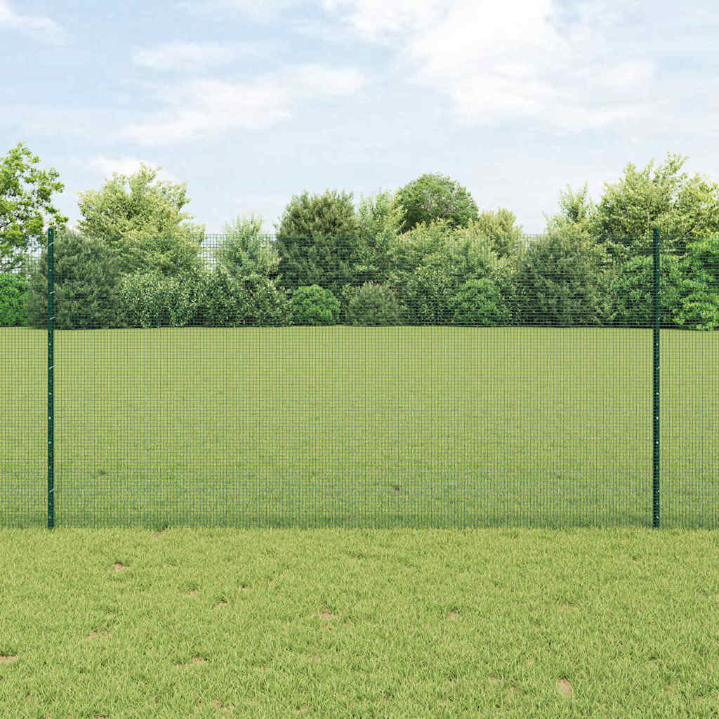 Vidaxxl-Zaun mit Pfosten grün 1,2 x 10 m aus Stahl und PVC