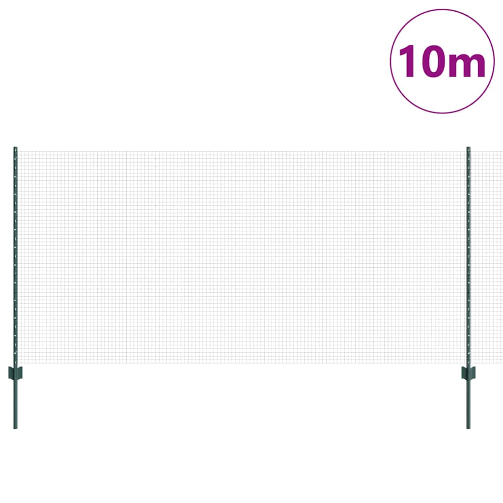 Vidaxxl-Zaun mit Pfosten grün 1,2 x 10 m aus Stahl und PVC
