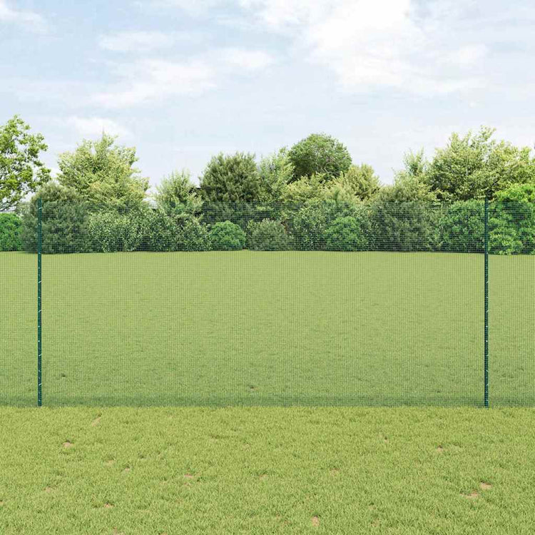 Vidaxxl-Zaun mit Pfosten grün 1,4 x 10 m aus Stahl und PVC