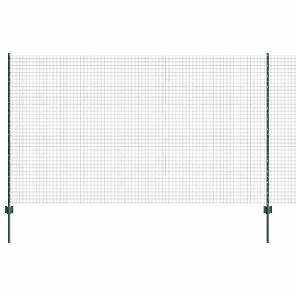 Vidaxxl-Zaun mit Pfosten grün 1,4 x 10 m aus Stahl und PVC