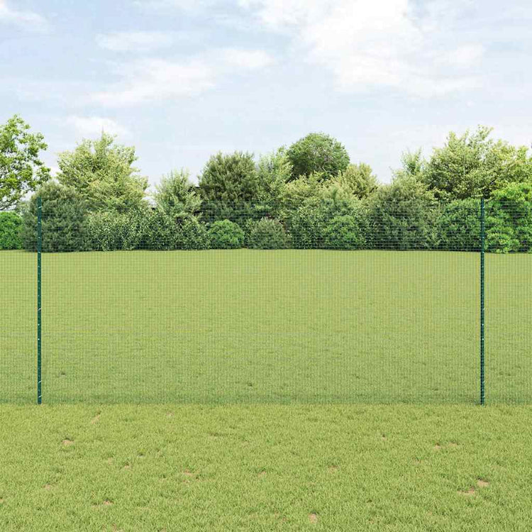Vidaxxl-Zaun mit Pfosten grün 1,4 x 10 m aus Stahl und PVC