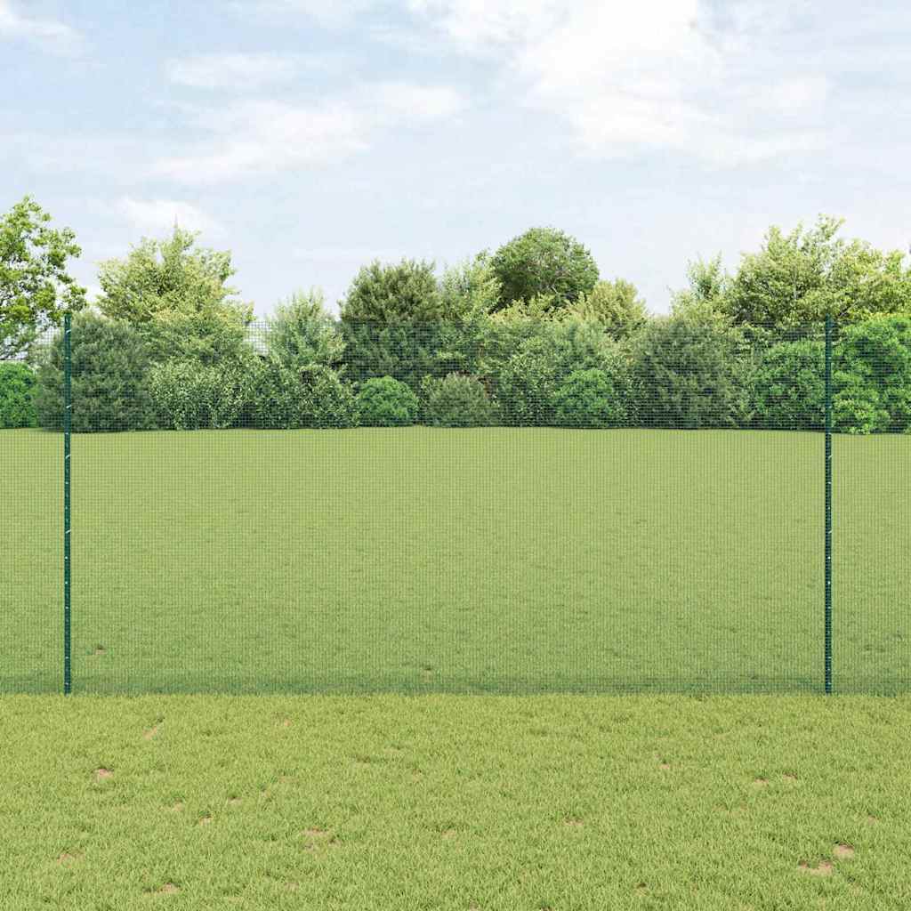 Vidaxl-Zaun mit Pfosten grün 1,6 x 10 m aus Stahl und PVC