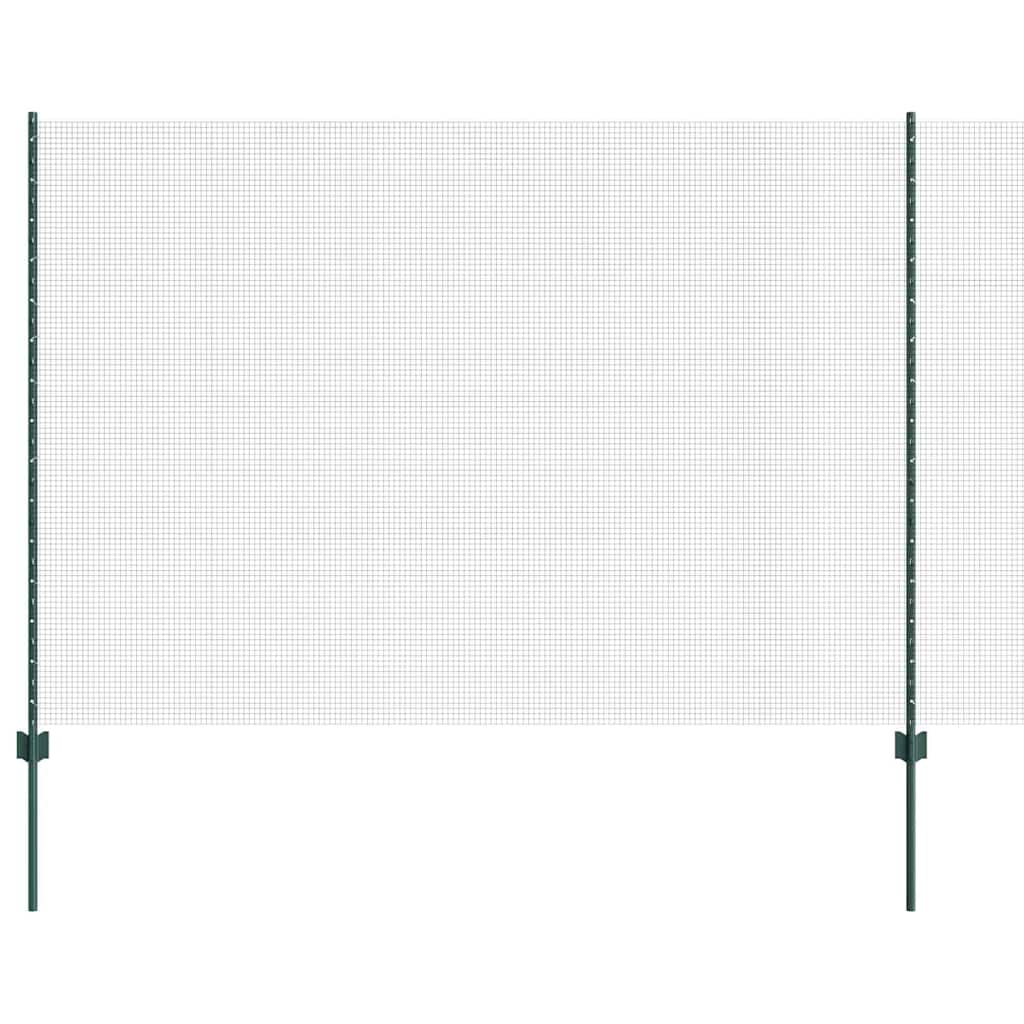 Vidaxl-Zaun mit Pfosten grün 1,6 x 10 m aus Stahl und PVC