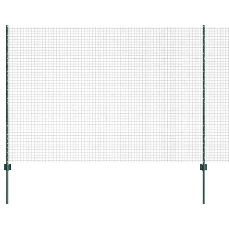 Vidaxl-Zaun mit Pfosten grün 1,6 x 10 m aus Stahl und PVC