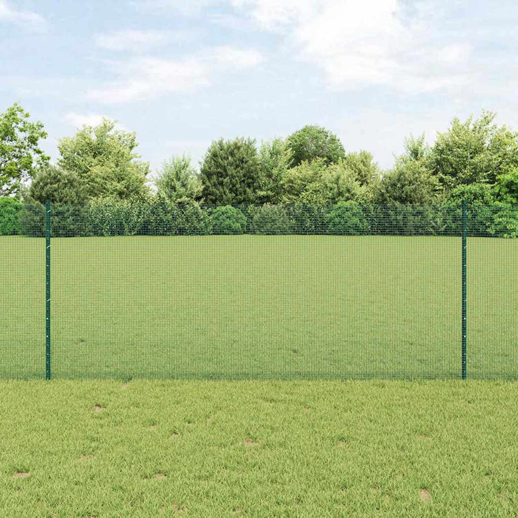 Vidaxxl Zaun mit Pfosten grün 1 x 25 m Stahl