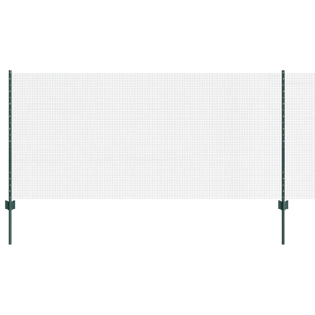 Vidaxxl Zaun mit Pfosten grün 1 x 25 m Stahl