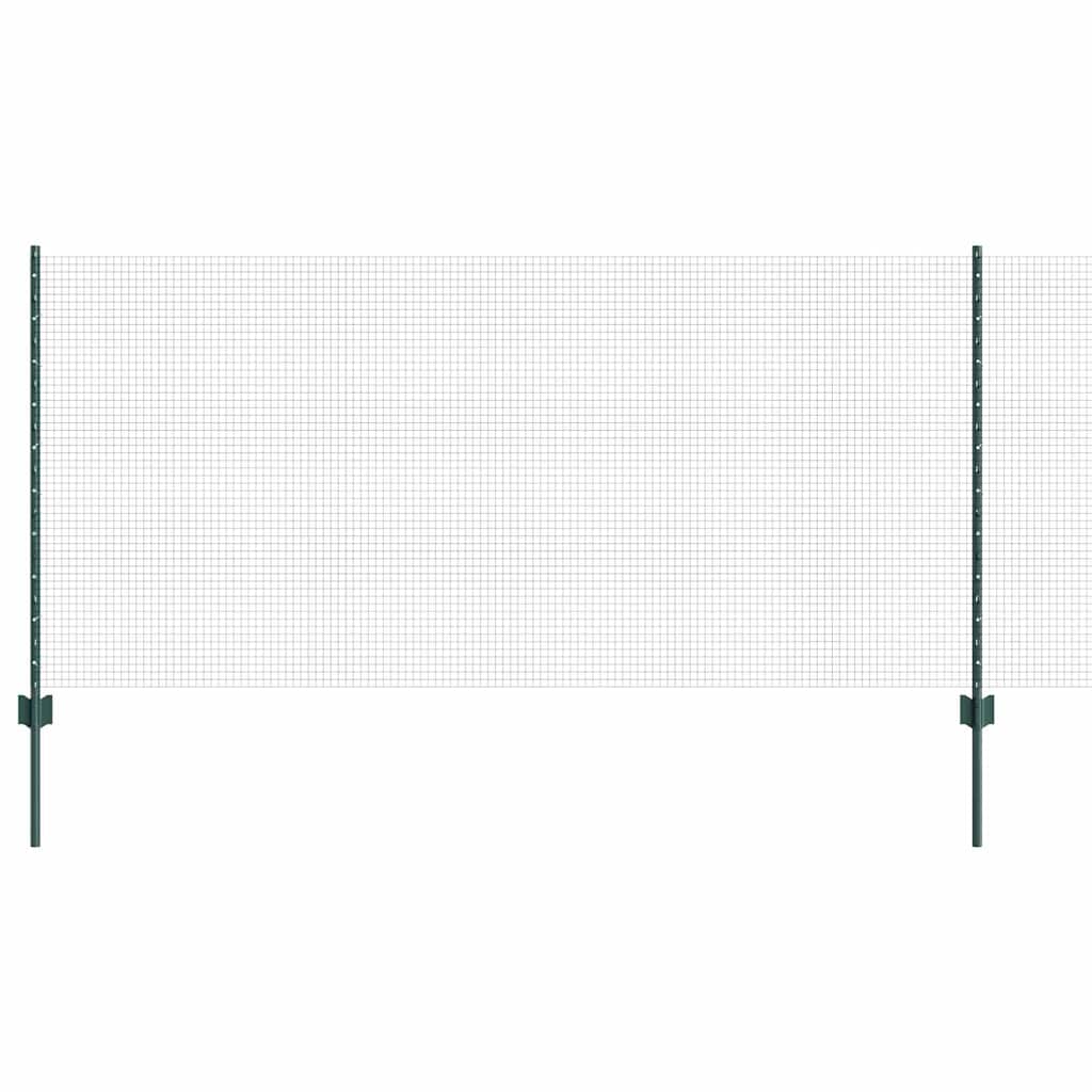 Vidaxxl Zaun mit Pfosten grün 1 x 25 m Stahl