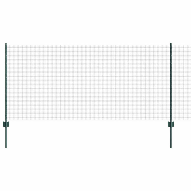 Vidaxxl Zaun mit Pfosten grün 1 x 25 m Stahl