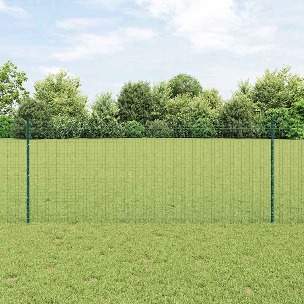 Vidaxxl Zaun mit Pfosten grün 1 x 25 m Stahl