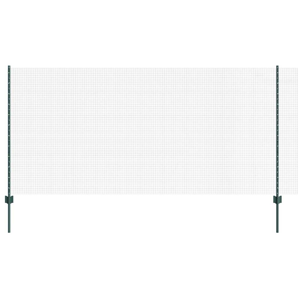 Vidaxl-Zaun mit Pfosten grün 1,2 x 25 m aus Stahl und PVC