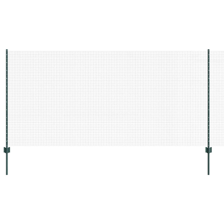 Vidaxl-Zaun mit Pfosten grün 1,2 x 25 m aus Stahl und PVC