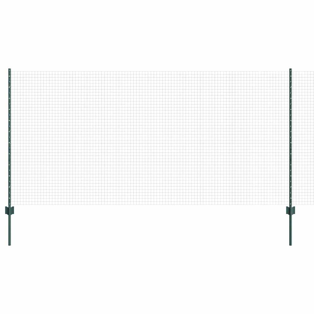 Vidaxl-Zaun mit Pfosten grün 1,2 x 25 m aus Stahl und PVC