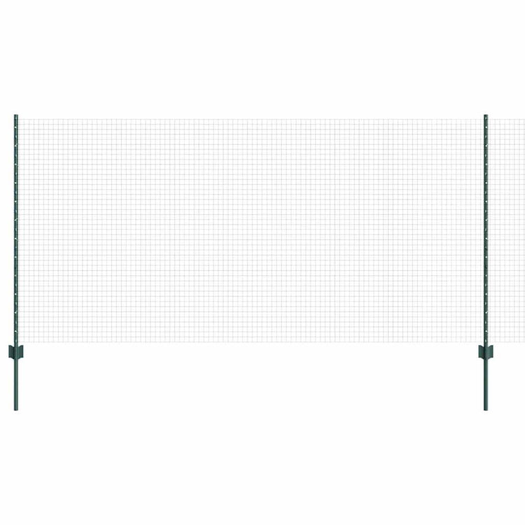 Vidaxl-Zaun mit Pfosten grün 1,2 x 25 m aus Stahl und PVC
