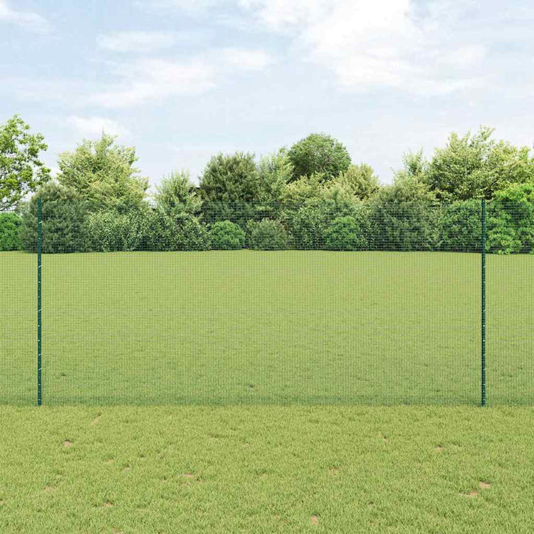 Vidaxxl-Zaun mit Pfosten grün 1,4 x 25 m aus Stahl und PVC