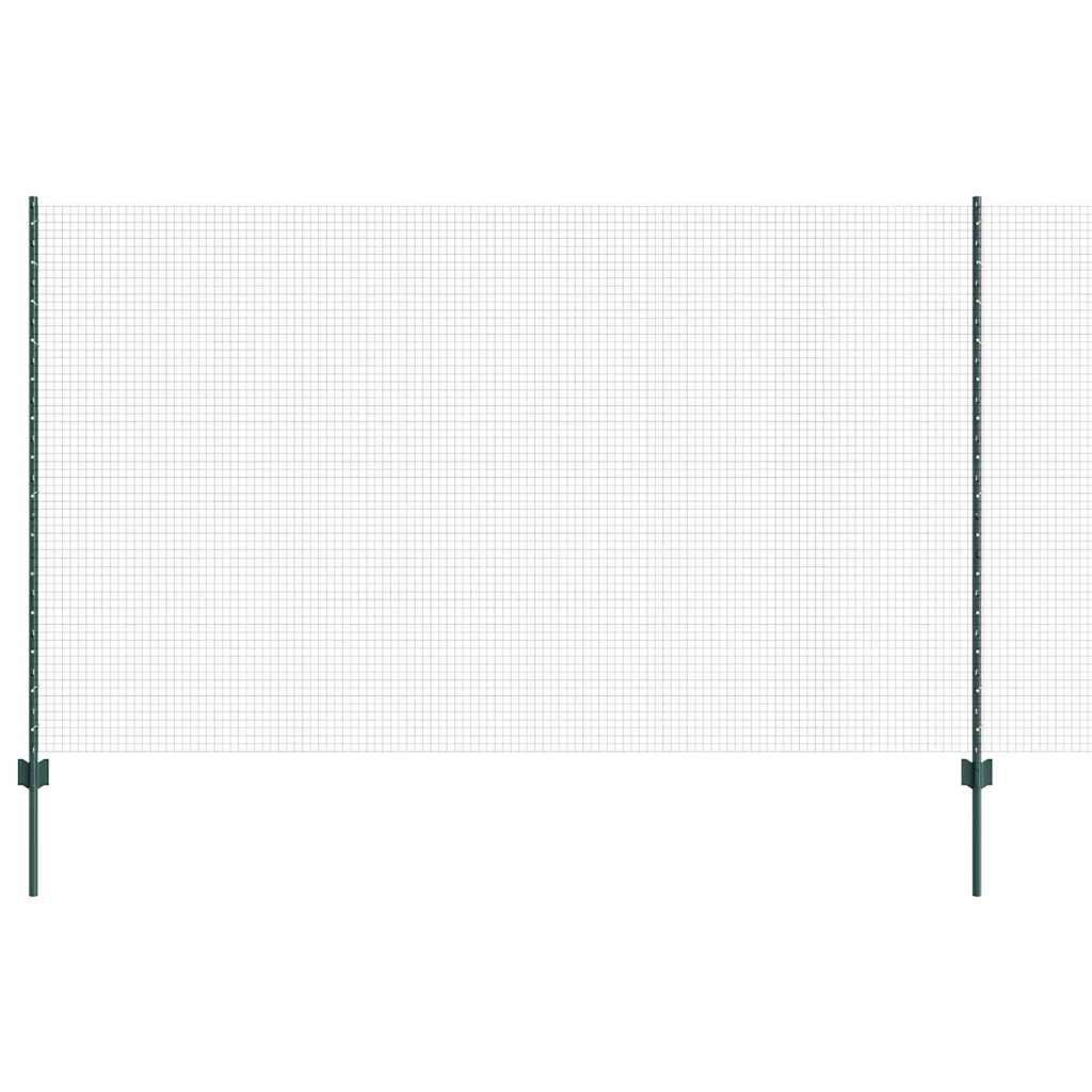 Vidaxxl-Zaun mit Pfosten grün 1,4 x 25 m aus Stahl und PVC