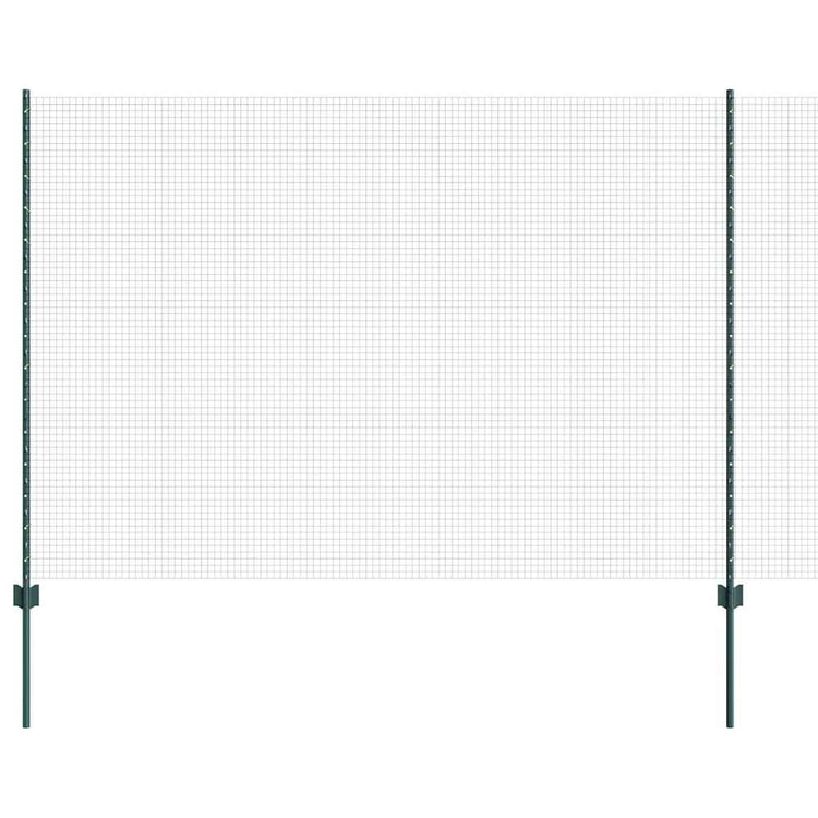 Vidaxxl-Zaun mit grünem Pfosten 1,5 x 25 m aus Stahl