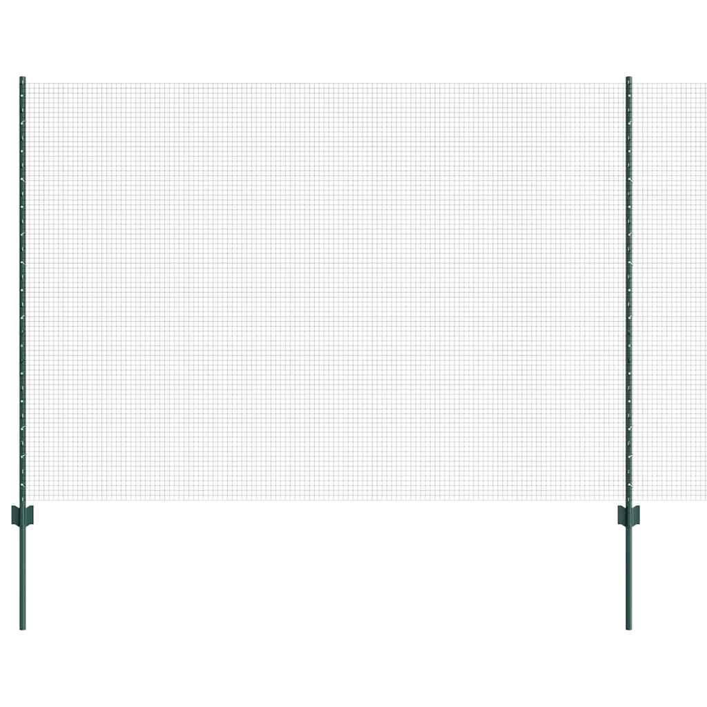 Vidaxl-Zaun mit Pfosten grün 1,6 x 25 m aus Stahl und PVC