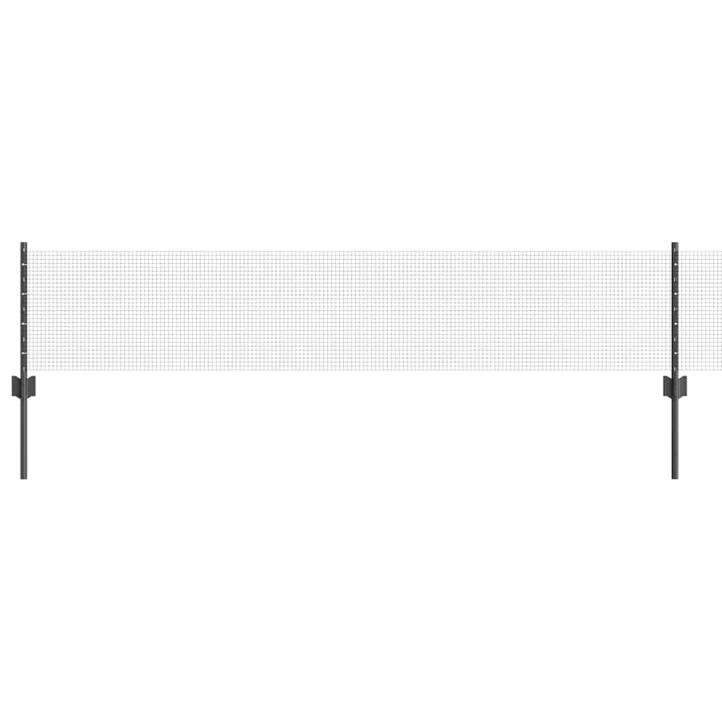 Vidaxl-Zaun mit Pfosten grau 0,4 x 10 m aus Stahl und PVC