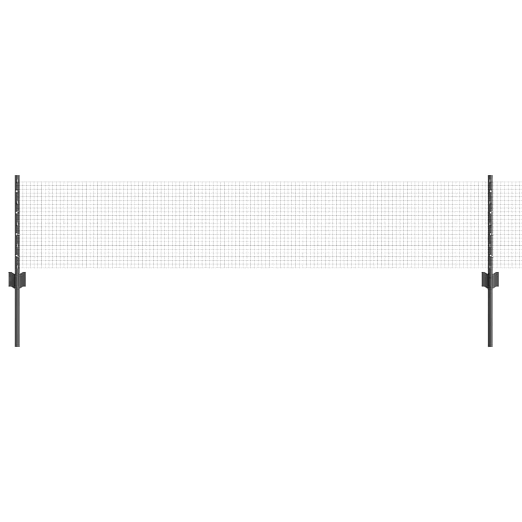 Vidaxl-Zaun mit Pfosten grau 0,4 x 10 m aus Stahl und PVC