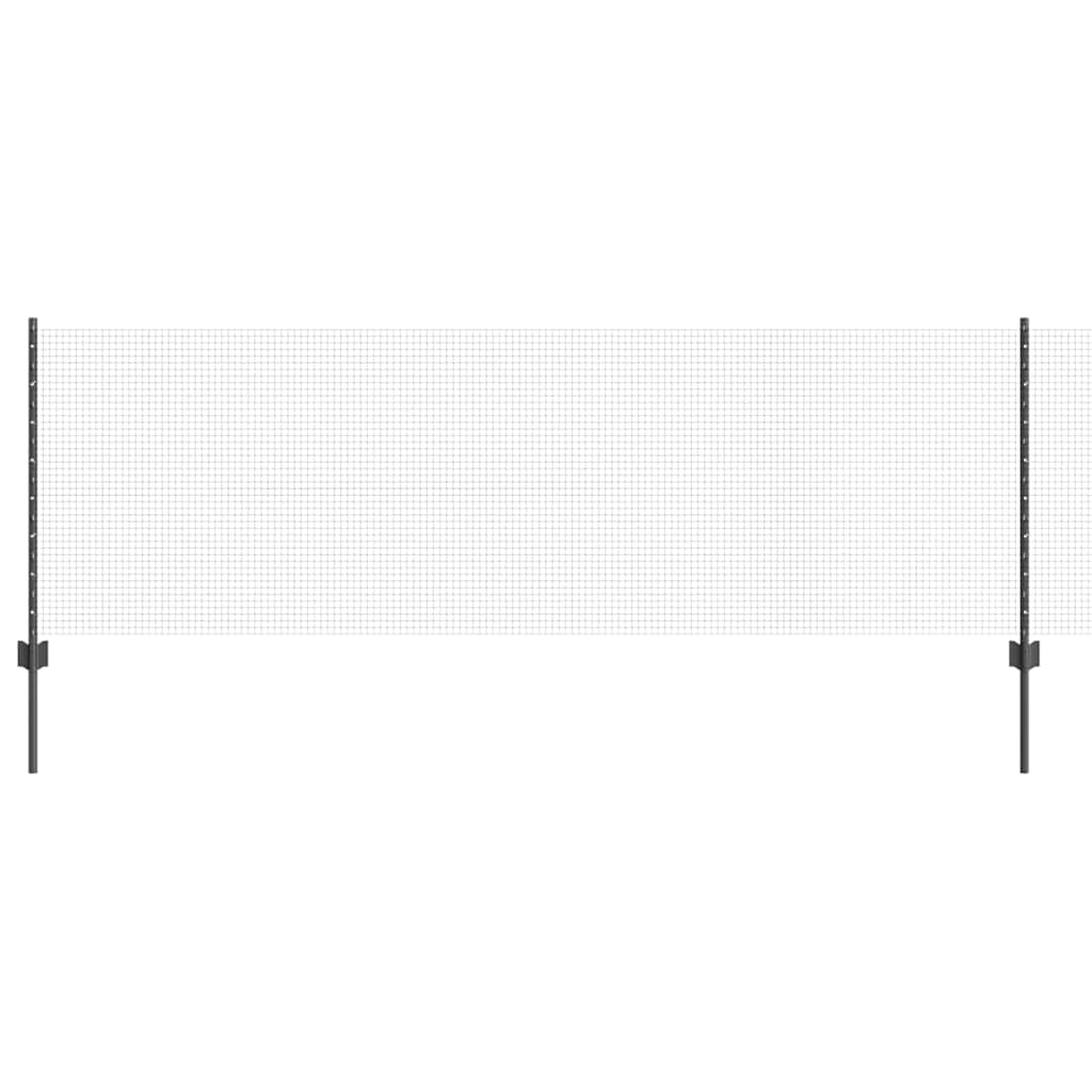Vidaxl-Zaun mit Pfosten grau 0,8 x 10 m aus Stahl und PVC