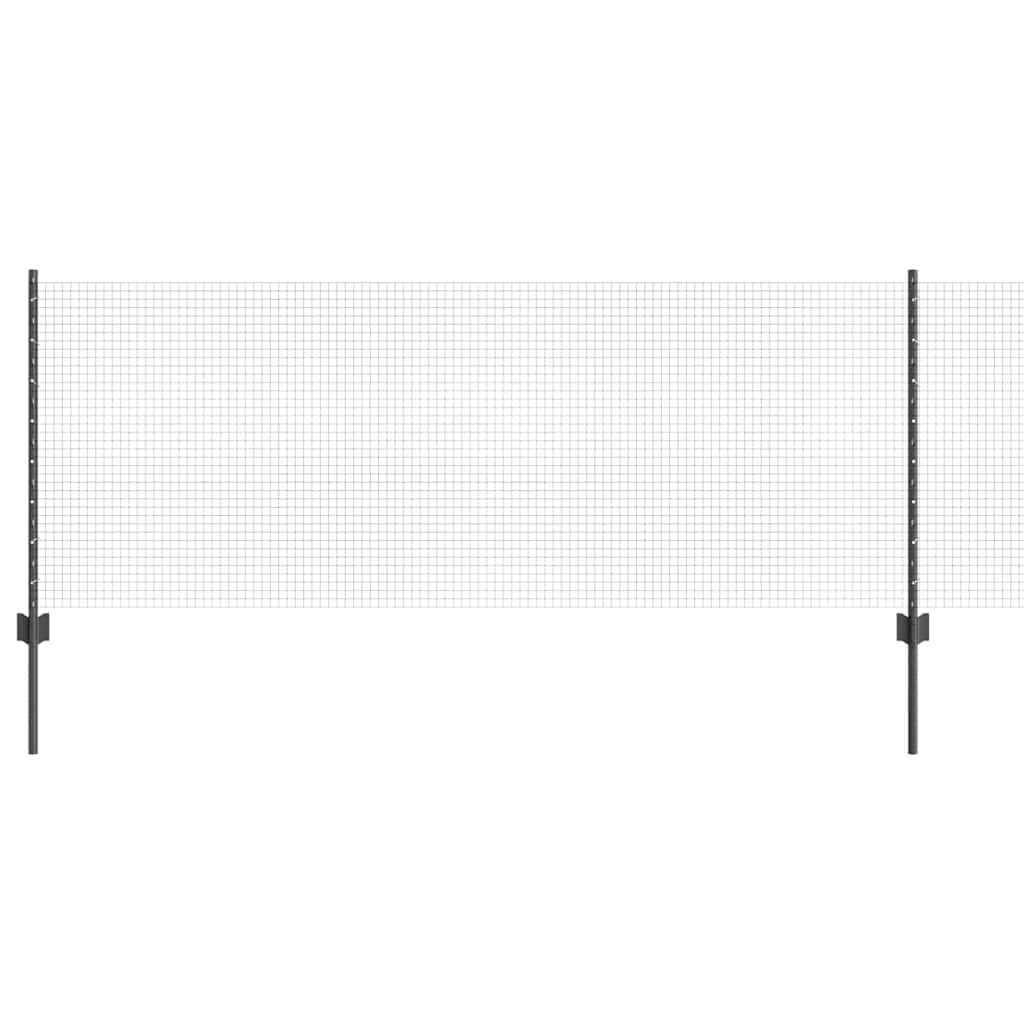 Vidaxl-Zaun mit Pfosten grau 0,8 x 10 m aus Stahl und PVC