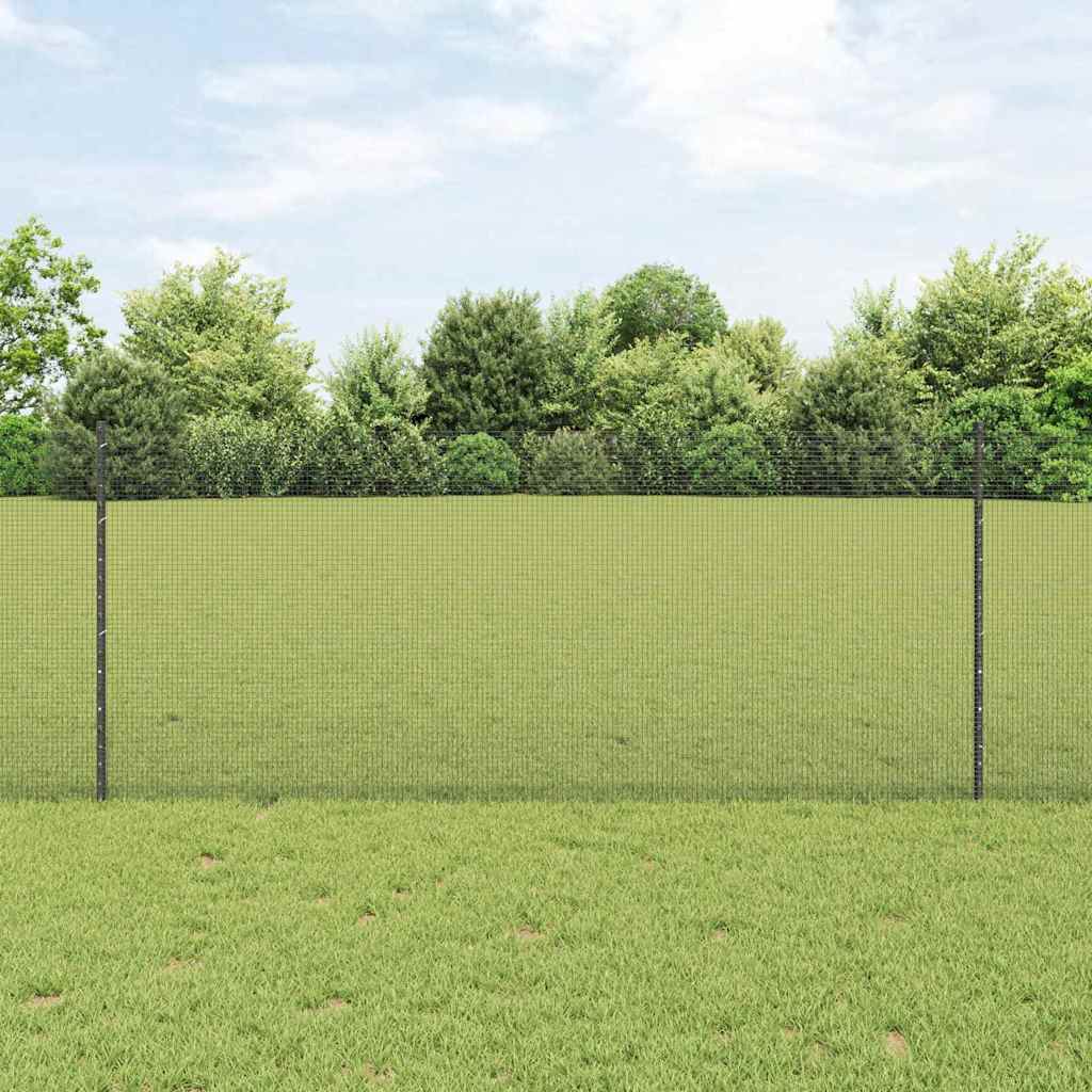 Vidaxxl Zaun mit Pfosten grau 1 x 10 m Stahl