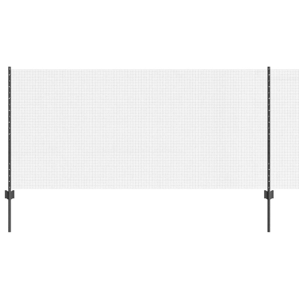 Vidaxxl Zaun mit Pfosten grau 1 x 10 m Stahl