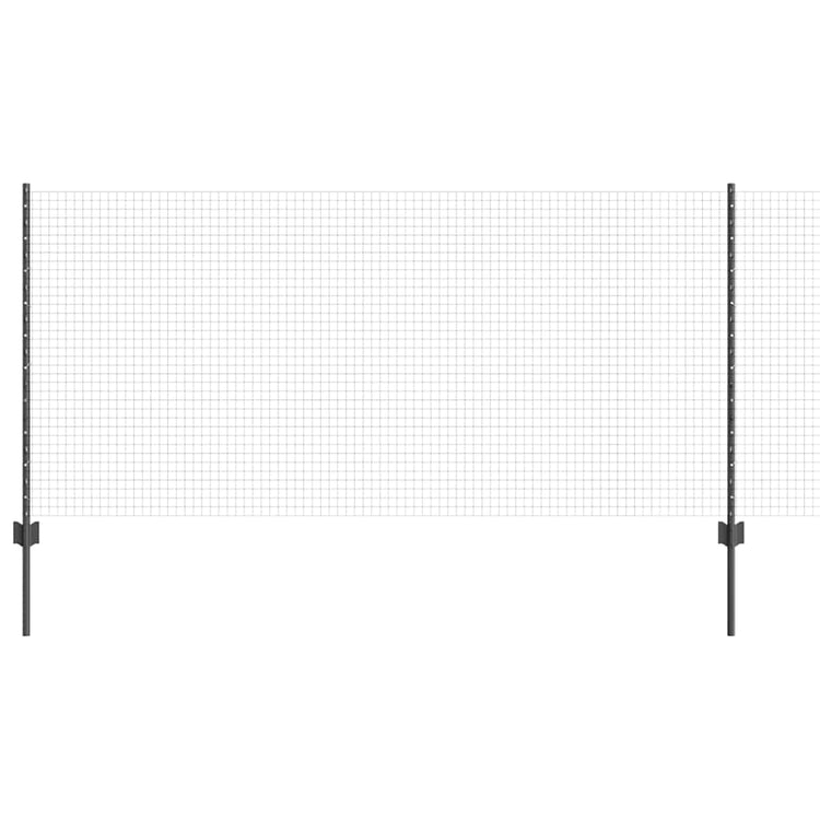 Vidaxxl Zaun mit Pfosten grau 1 x 10 m Stahl