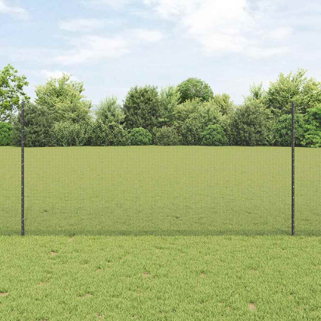 Vidaxl-Zaun mit Pfosten grau 1,2 x 10 m aus Stahl und PVC