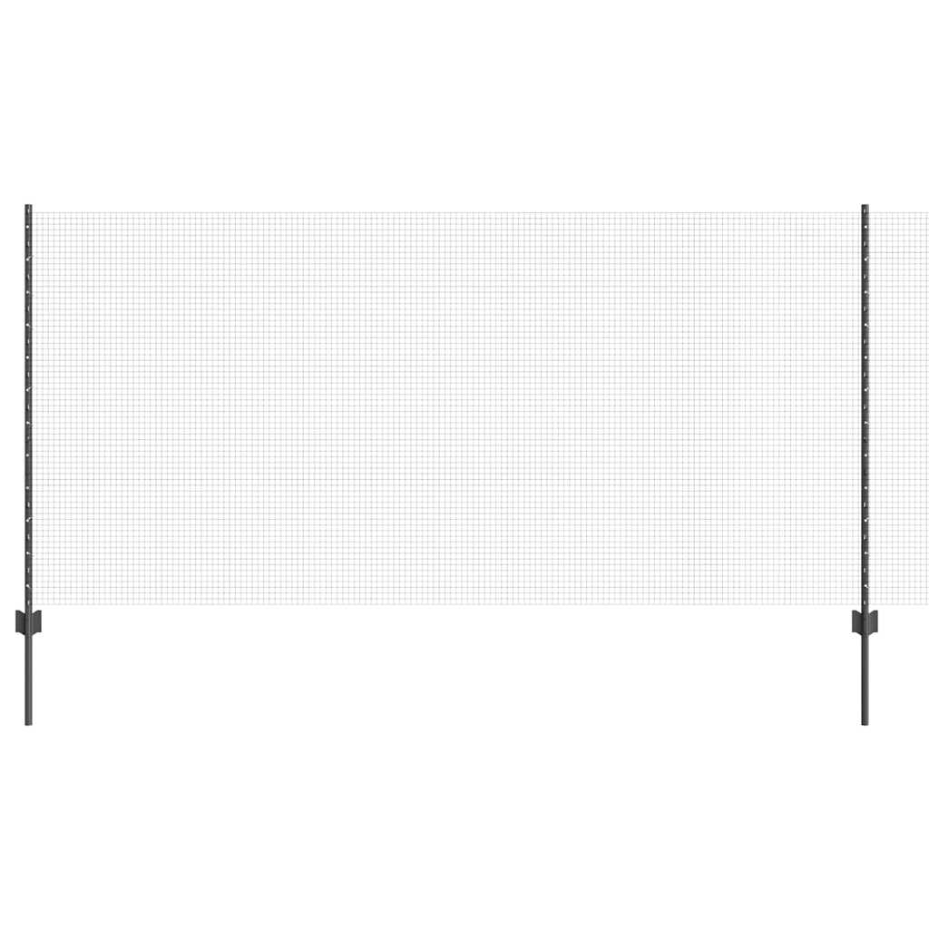 Vidaxl-Zaun mit Pfosten grau 1,2 x 10 m aus Stahl und PVC