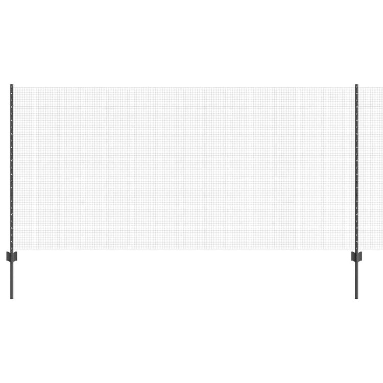 Vidaxl-Zaun mit Pfosten grau 1,2 x 10 m aus Stahl und PVC