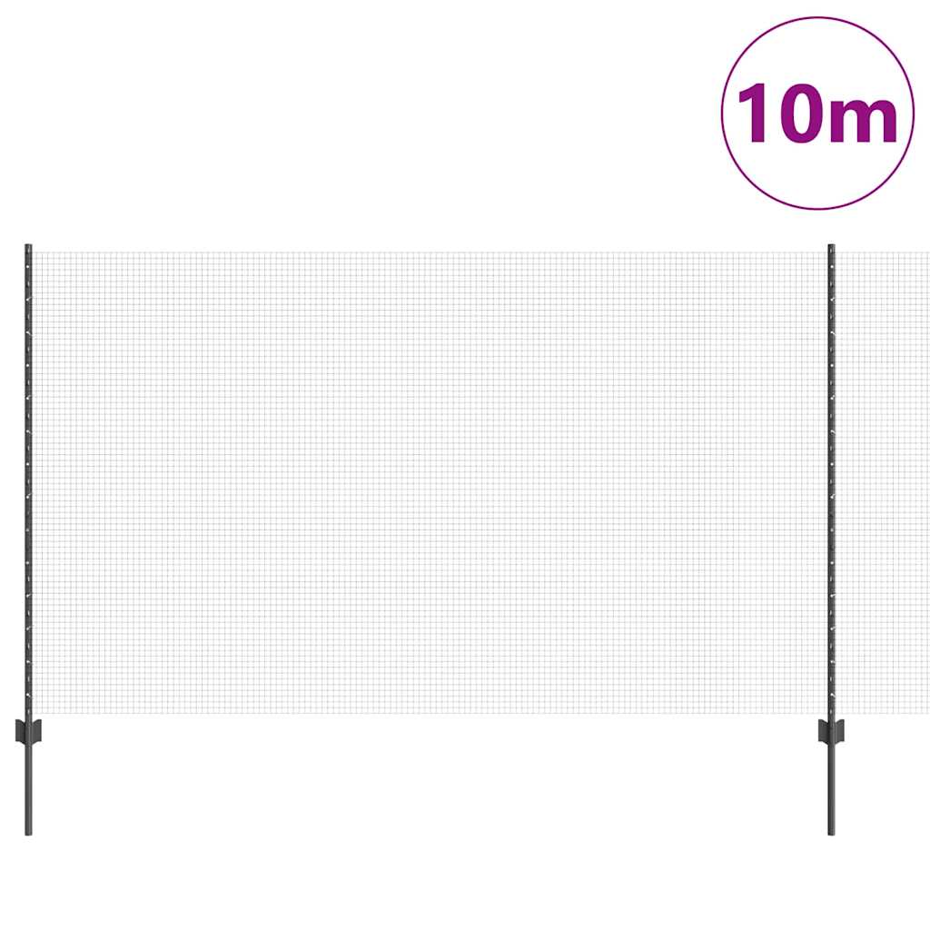 Vidaxl-Zaun mit Pfosten grau 1,4 x 10 m aus Stahl und PVC