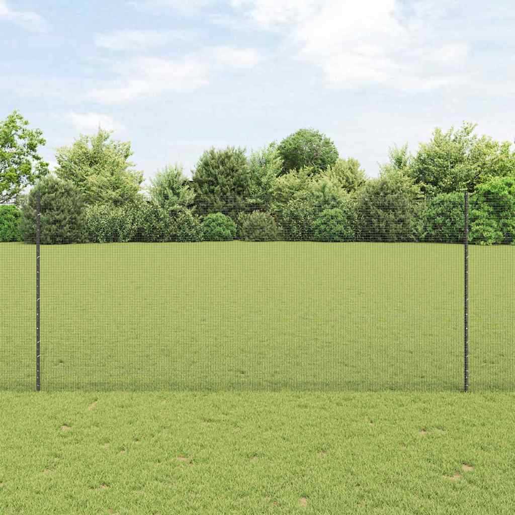 Vidaxl-Zaun mit Pfosten grau 1,4 x 10 m aus Stahl und PVC