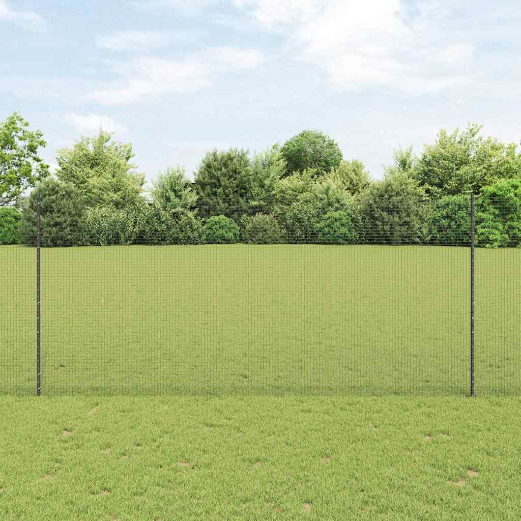 Vidaxl-Zaun mit Pfosten grau 1,4 x 10 m aus Stahl und PVC