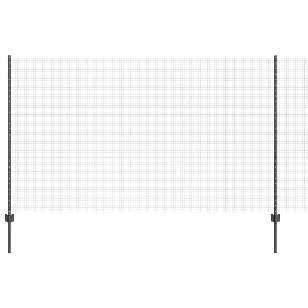 Vidaxl-Zaun mit Pfosten grau 1,4 x 10 m aus Stahl und PVC
