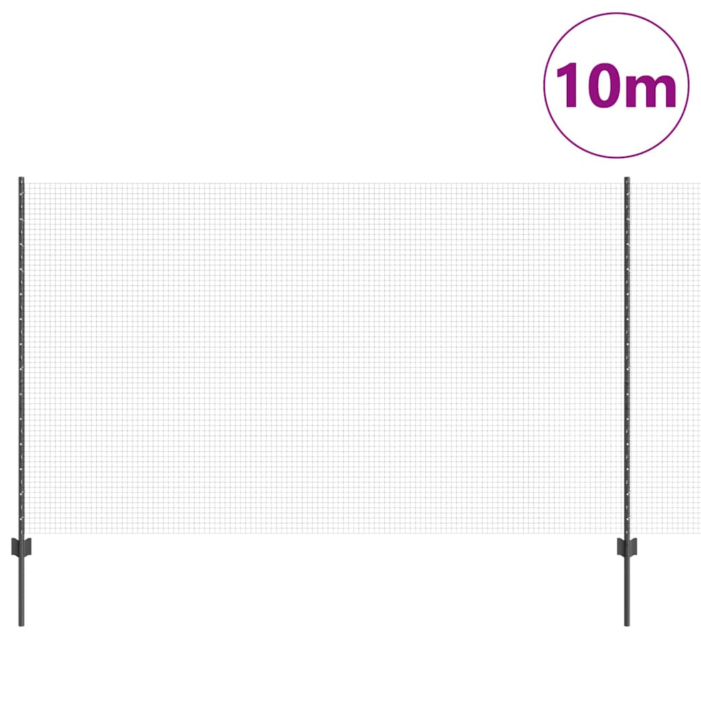 Vidaxl-Zaun mit Pfosten grau 1,4 x 10 m aus Stahl und PVC