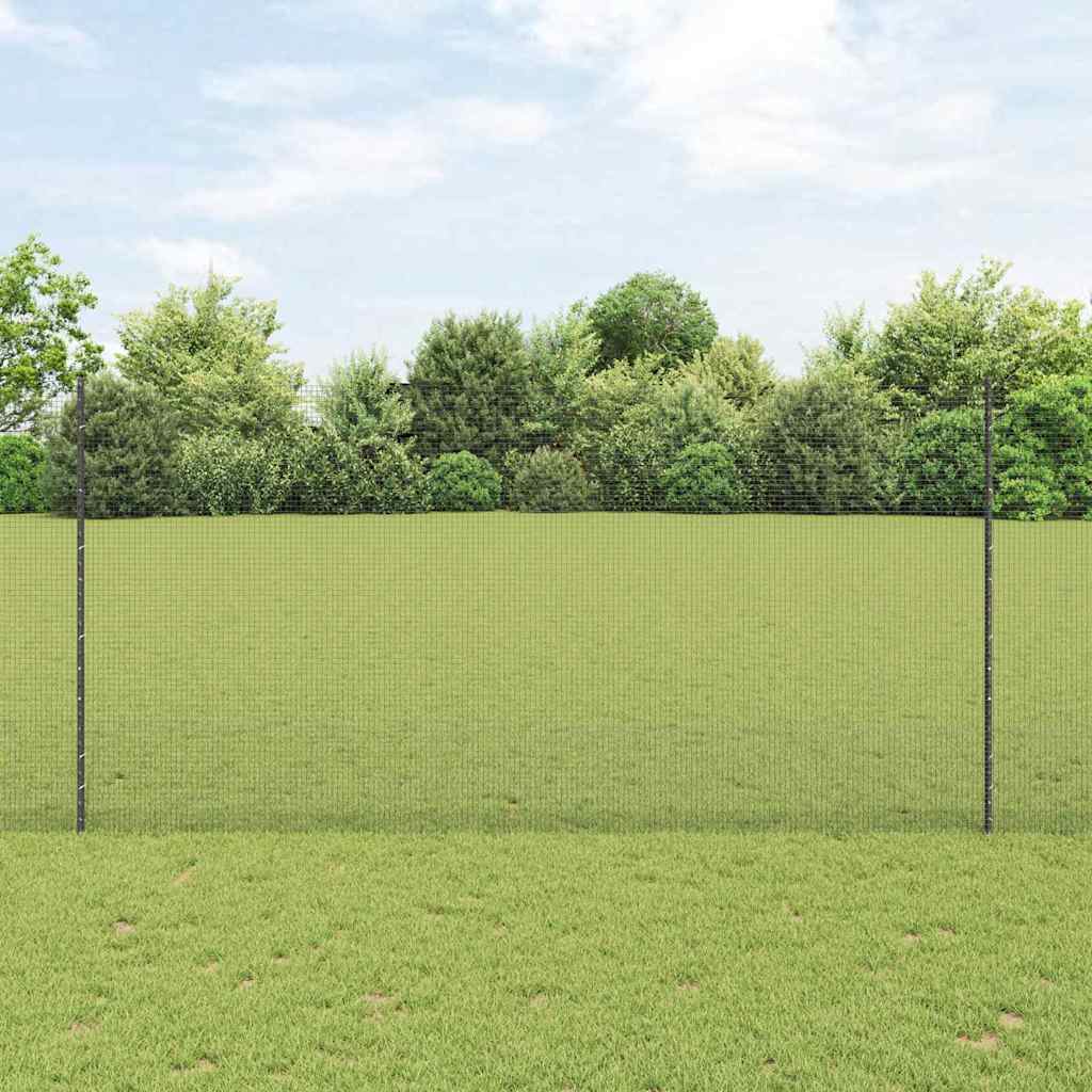 Vidaxl-Zaun mit Pfosten grau 1,5 x 10 m aus Stahl und PVC