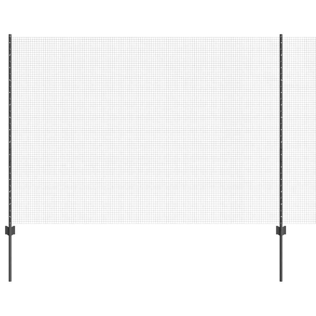 Vidaxl-Zaun mit Pfosten grau 1,5 x 10 m aus Stahl und PVC