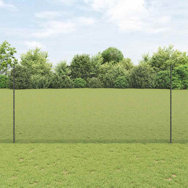 Vidaxl-Zaun mit Pfosten grau 1,6 x 10 m aus Stahl und PVC