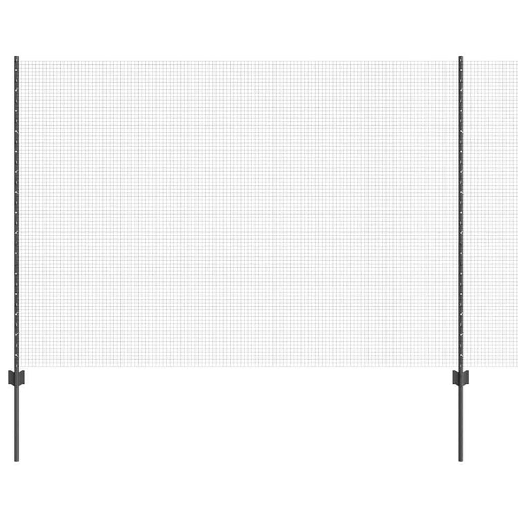 Vidaxl-Zaun mit Pfosten grau 1,6 x 10 m aus Stahl und PVC
