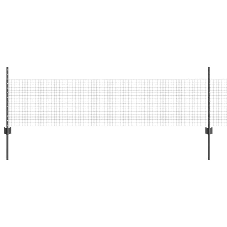 Vidaxxl Zaun mit Pfosten grau 0,5 x 25 m Stahl