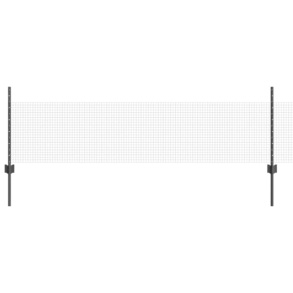 Vidaxxl Zaun mit Pfosten grau 0,5 x 25 m Stahl